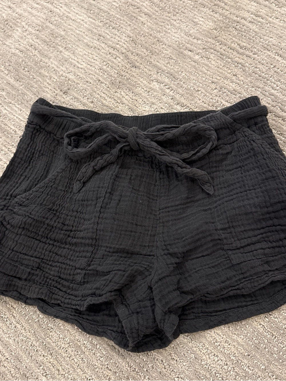 Grey Women's Cotton Drawstring Shorts